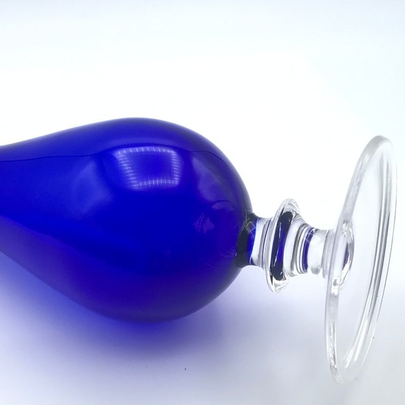 Vintage Royal Gallery Italian Lead Crystal Jessica Cobalt Blue Glass Vase 1997 - Picture 6 of 12